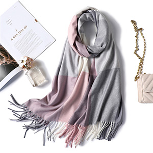 Thick plaid cashmere shawl scarf