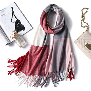 Thick plaid cashmere shawl scarf