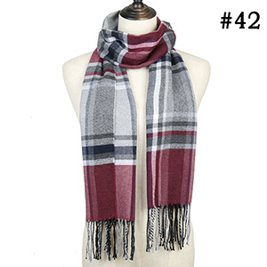 Check striped scarf cashmere scarf