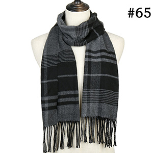 Check striped scarf cashmere scarf