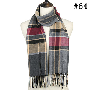 Check striped scarf cashmere scarf