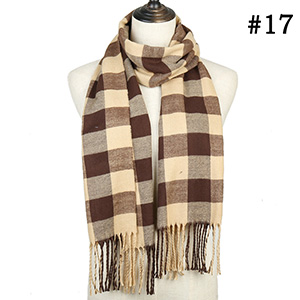 Long plaid scarf cashmere shawl