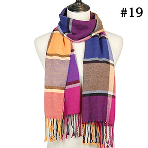 Long plaid scarf cashmere shawl