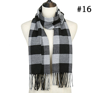 Long plaid scarf cashmere shawl