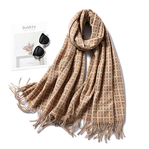 Cashmere check fringed warm shawl wholesale