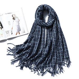 Cashmere check fringed warm shawl wholesale