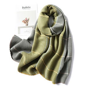 Color block plaid cashmere scarf