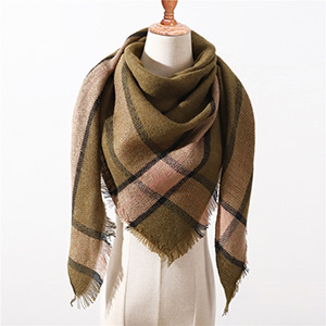 Polka dot fringed cashmere shawlc