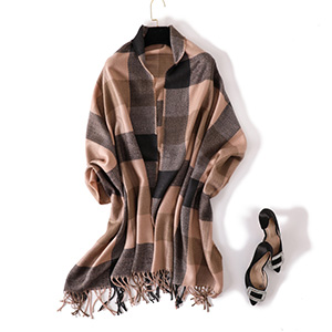 Plaid thermal shawl cashmere scarf