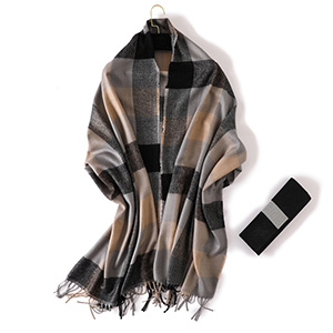 Plaid thermal shawl cashmere scarf