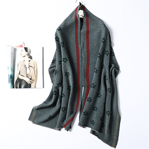 Flower double side cashmere scarf