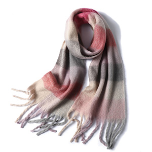 Winter color plaid scarf