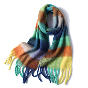 Winter color plaid scarf