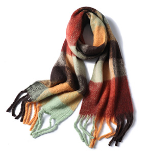 Winter color plaid scarf