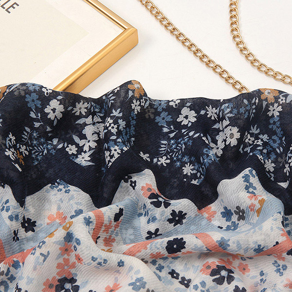 wholesale scarves color matching small floral geometric ladies scarf shawl