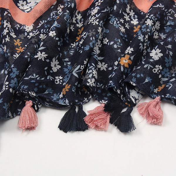 wholesale scarves color matching small floral geometric ladies scarf shawl