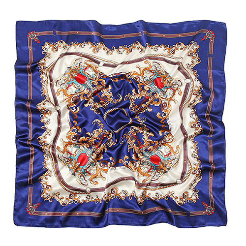 Wholesale scarves gem pattern rose red square scarf 90CM silk scarf supplier