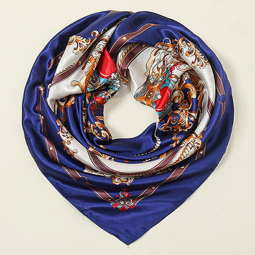 Wholesale scarves gem pattern rose red square scarf 90CM silk scarf supplier
