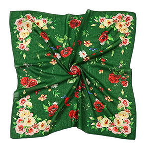 wholesale scarves silk 70cm floral square scarf supplier