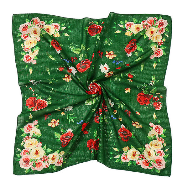 wholesale scarves silk 70cm floral square scarf supplier