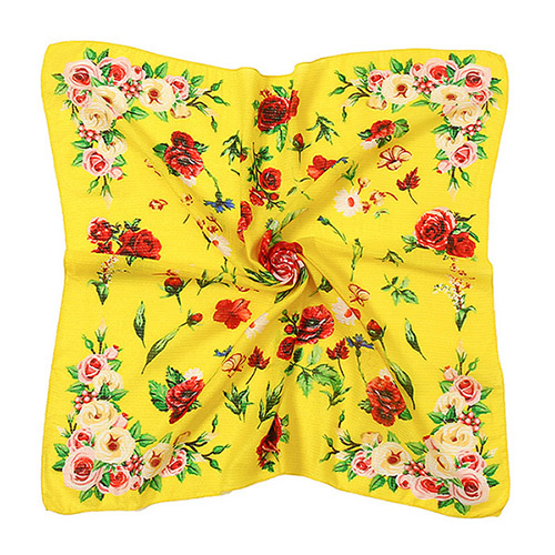 wholesale scarves silk 70cm floral square scarf supplier