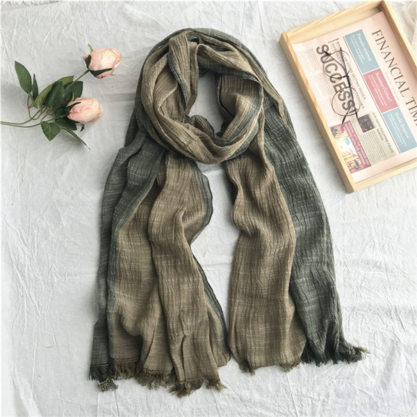 Autumn and winter new cotton hemp color matching European and American style plain scarf