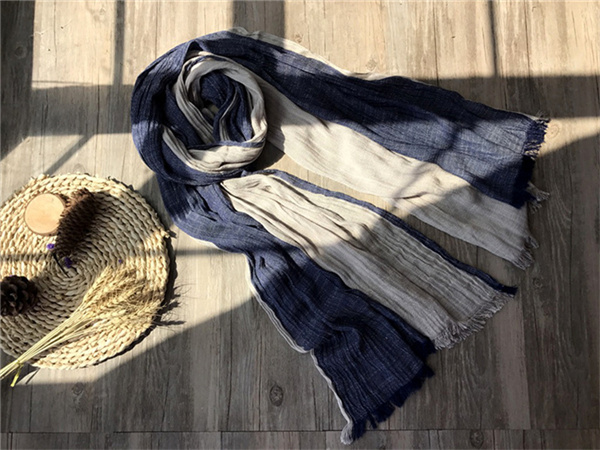 Autumn and winter new cotton hemp color matching European and American style plain scarf