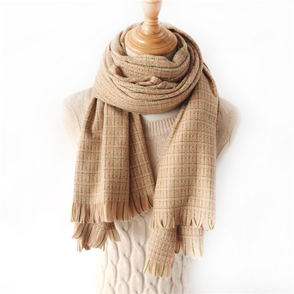 Cashmere small fragrance women winter Plaid Scarf Shawl