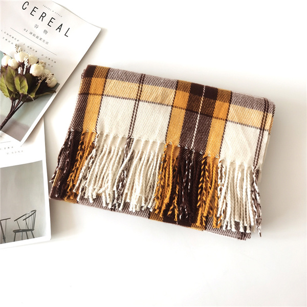 Autumn and winter Plaid Scarf women warm shawl couple scarf