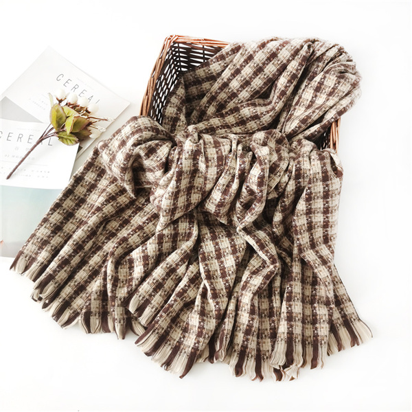 Classic lattice small fragrance imitation cashmere scarf women shawl scarf men winter style