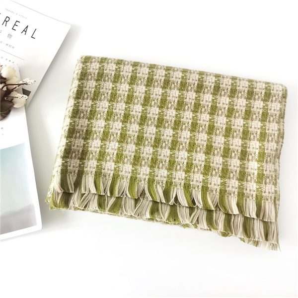 Classic lattice small fragrance imitation cashmere scarf women shawl scarf men winter style