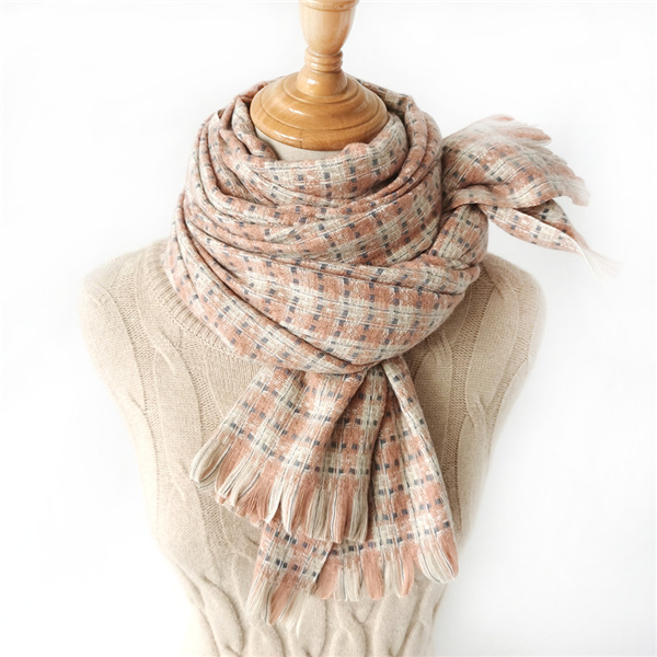 Classic lattice small fragrance imitation cashmere scarf women shawl scarf men winter style