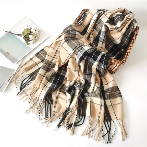 Autumn and winter Plaid Scarf women warm shawl couple scarf