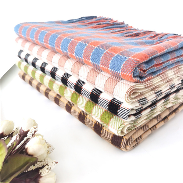 Imitation cashmere scarf winter Plaid Scarf Korean warm couple Shawl Scarf
