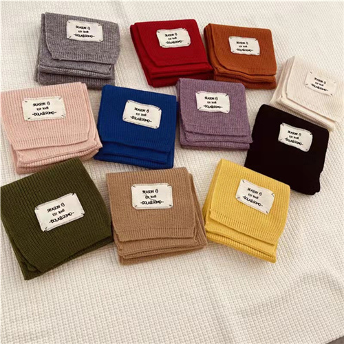 New Korean wool woven standard monochrome scarf knitted warm thickened student couple scarf