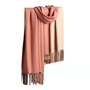 Double sided cashmere scarf versatile tassel shawl warm two color brushed solid color