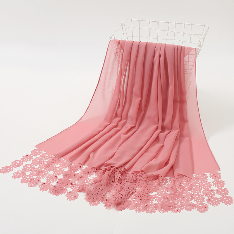 New scarf Chiffon laser Rose Silk Scarf for warmth