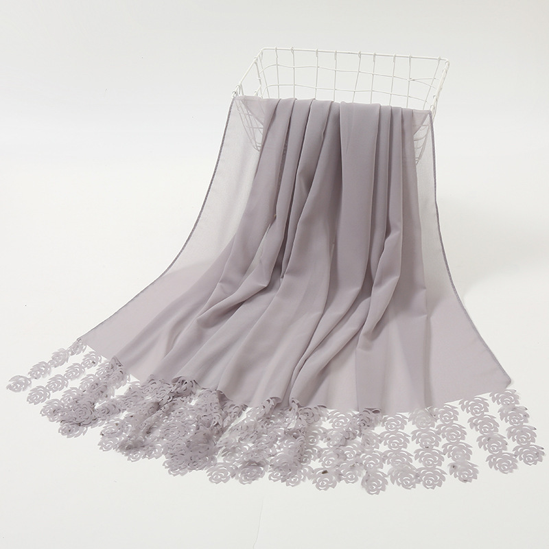 New scarf Chiffon laser Rose Silk Scarf for warmth