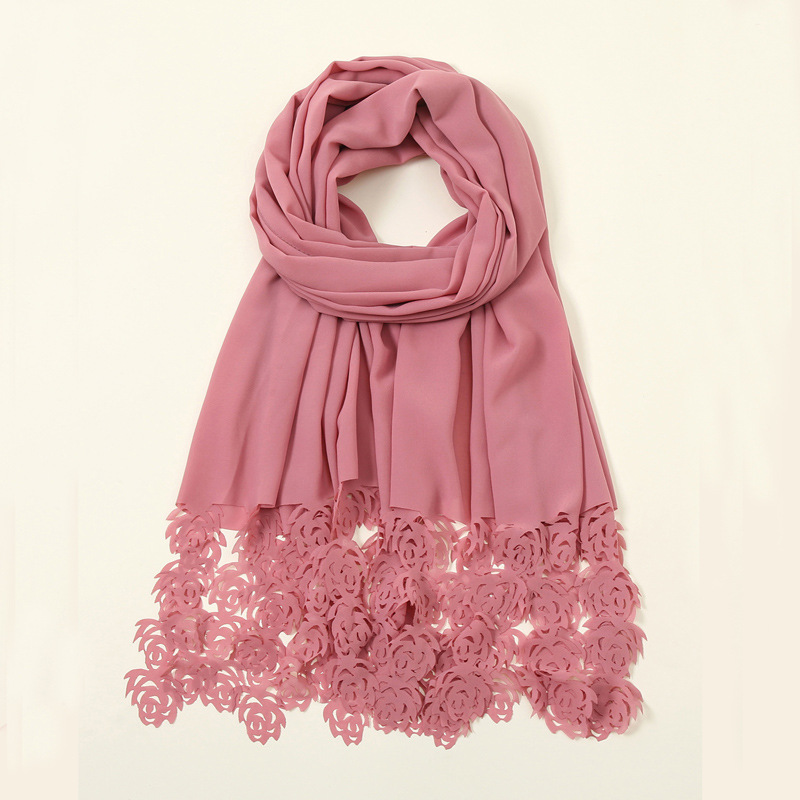 New scarf Chiffon laser Rose Silk Scarf for warmth
