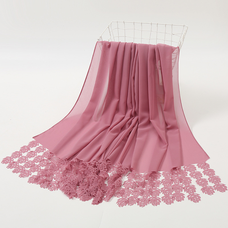 New scarf Chiffon laser Rose Silk Scarf for warmth
