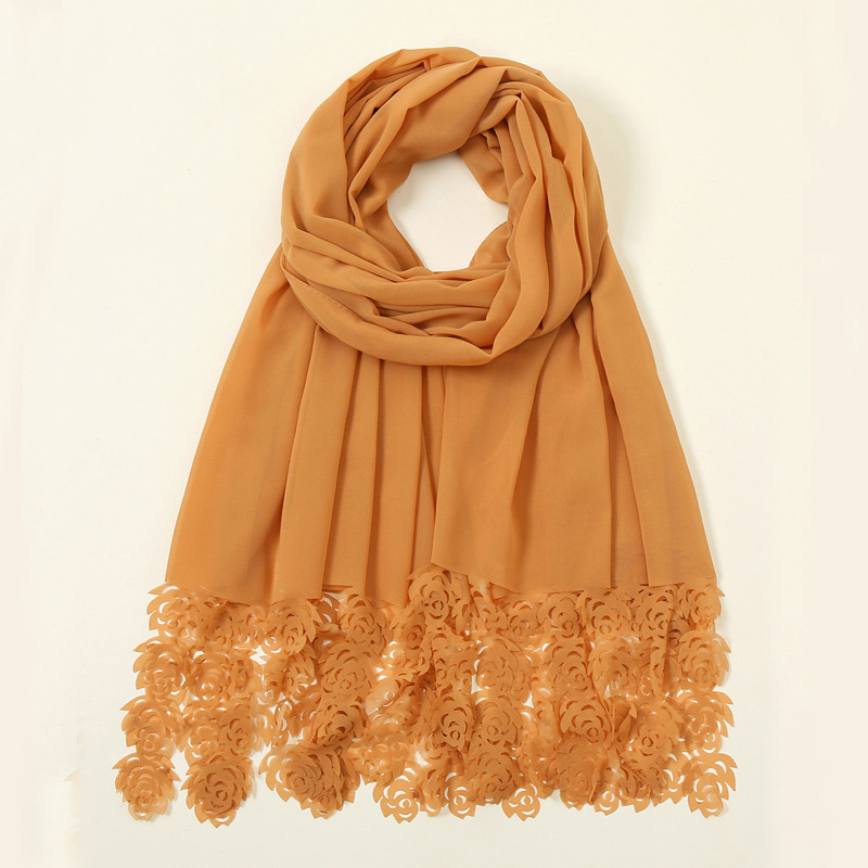New scarf Chiffon laser Rose Silk Scarf for warmth