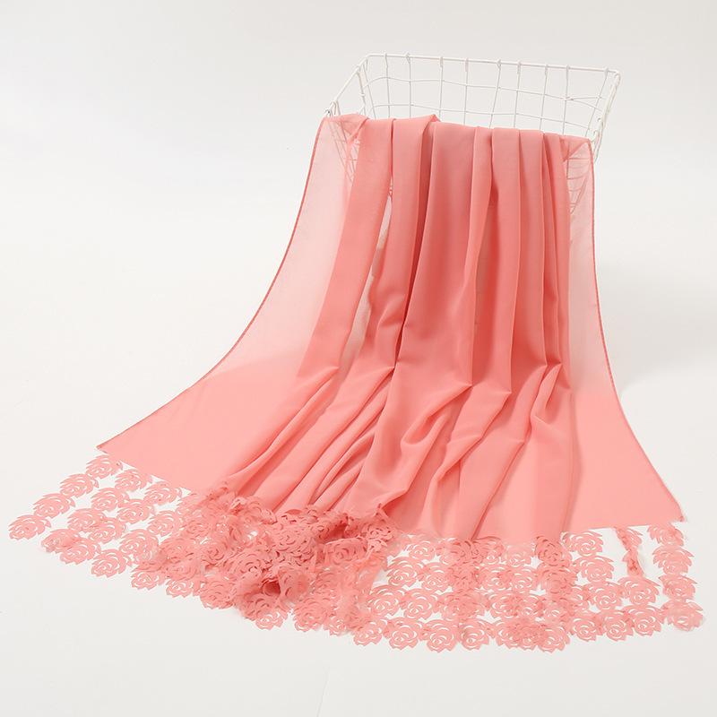 New scarf Chiffon laser Rose Silk Scarf for warmth