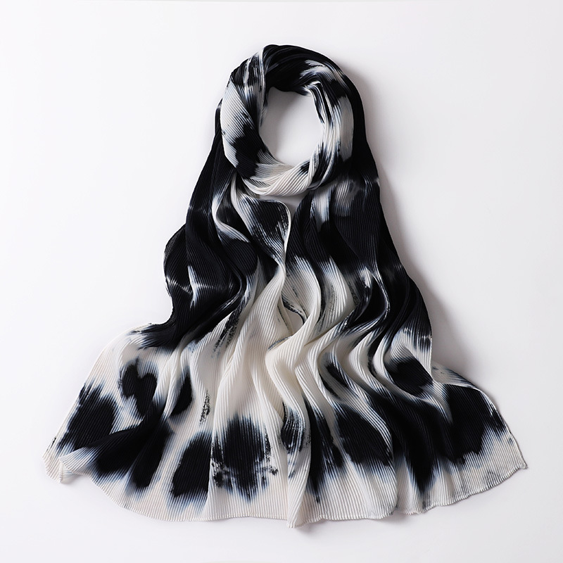 Pearl Chiffon wrinkled scarf scarf gorgeous printed silk scarf in spring and summer