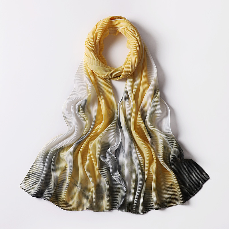 Pearl Chiffon wrinkled scarf scarf gorgeous printed silk scarf in spring and summer