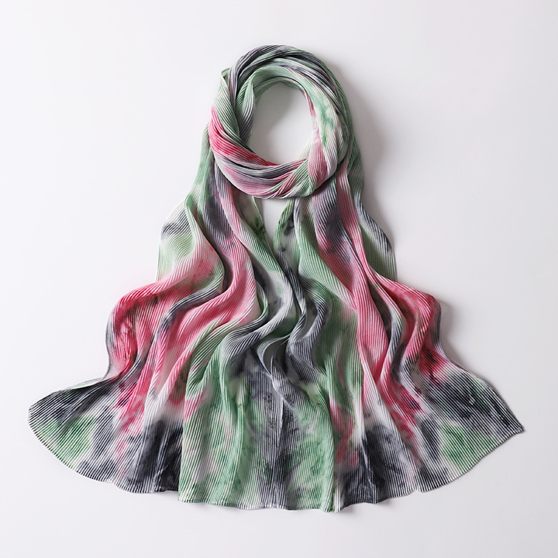 Pearl Chiffon wrinkled scarf scarf gorgeous printed silk scarf in spring and summer