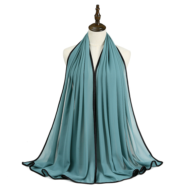 Fashion headscarf women Pearl Chiffon edging headscarf wholesale