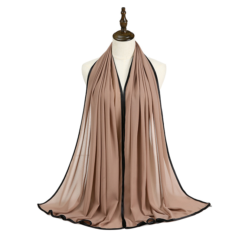 Fashion headscarf women Pearl Chiffon edging headscarf wholesale