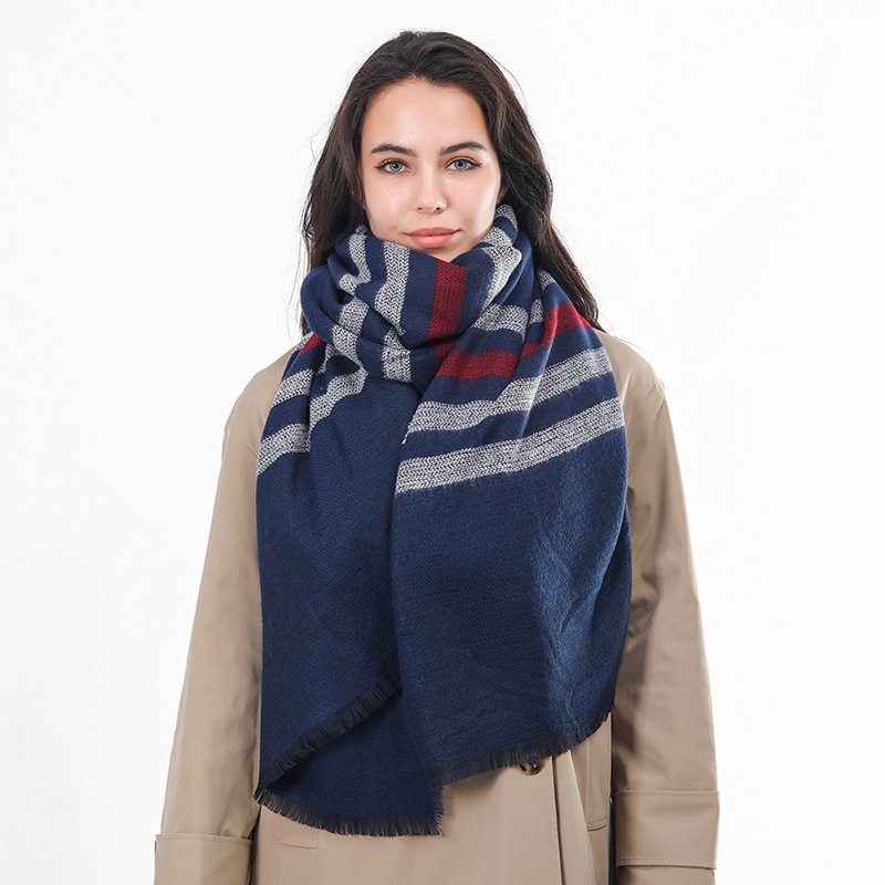 New imitation cashmere Plaid Scarf women autumn and winter acrylic scarf shawl wholesale