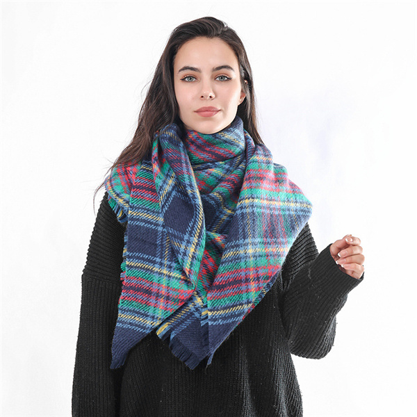 Shawl female manufacturer acrylic Mohair Plaid Fashion Scarf square scarf wholesale