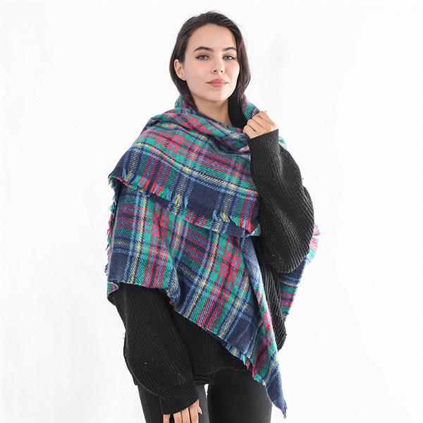 Shawl female manufacturer acrylic Mohair Plaid Fashion Scarf square scarf wholesale